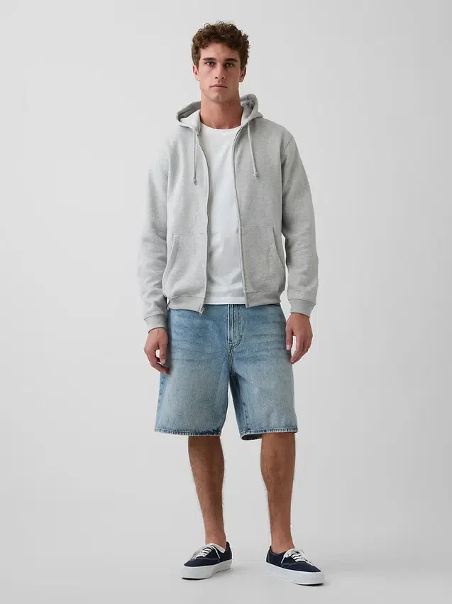 Sudadera con capucha y cremallera holgada Vintagesoft para adultos