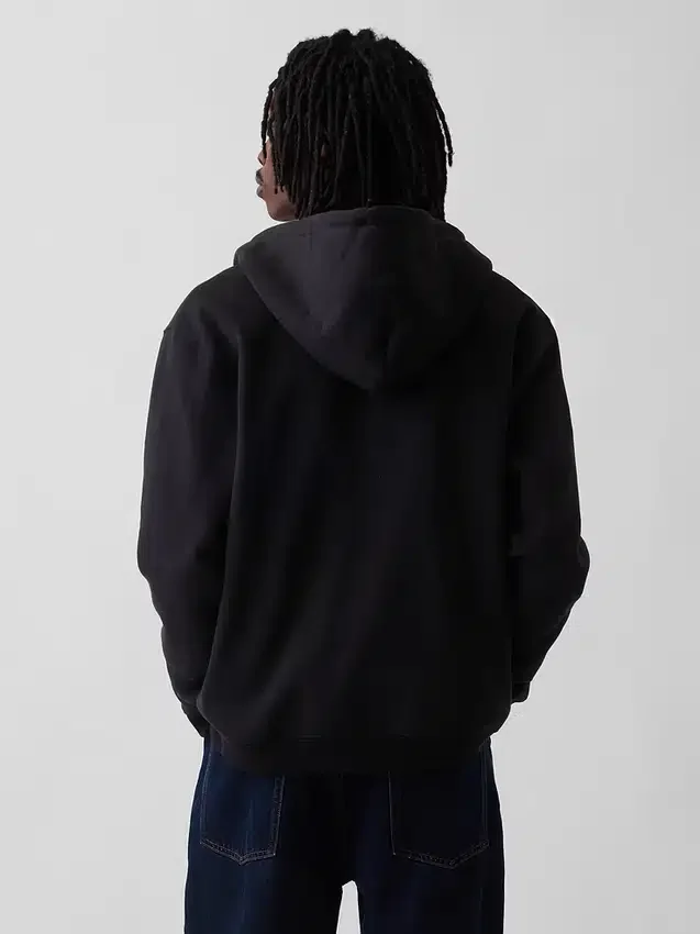 Sudadera con capucha y cremallera holgada Vintagesoft para adultos