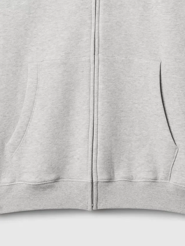 Sudadera con capucha y cremallera holgada Vintagesoft para adultos