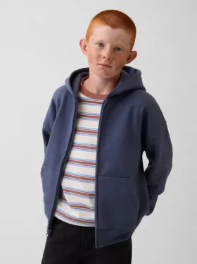 Sudadera con capucha y cremallera holgada Vintagesoft para niños