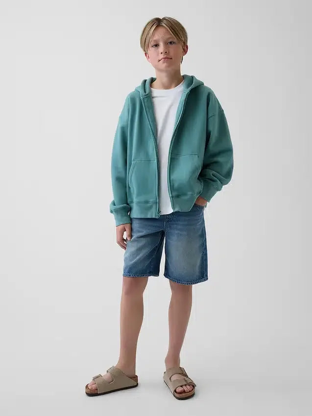 Sudadera con capucha y cremallera holgada Vintagesoft para niños