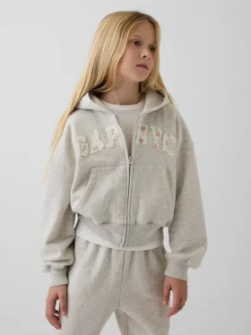 Sudadera con capucha y cremallera oversize con logo Vintagesoft para niños