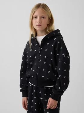 Sudadera con capucha y cremallera oversize con logo Vintagesoft para niños