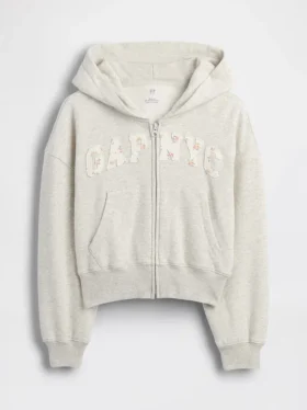 Sudadera con capucha y cremallera oversize con logo Vintagesoft para niños