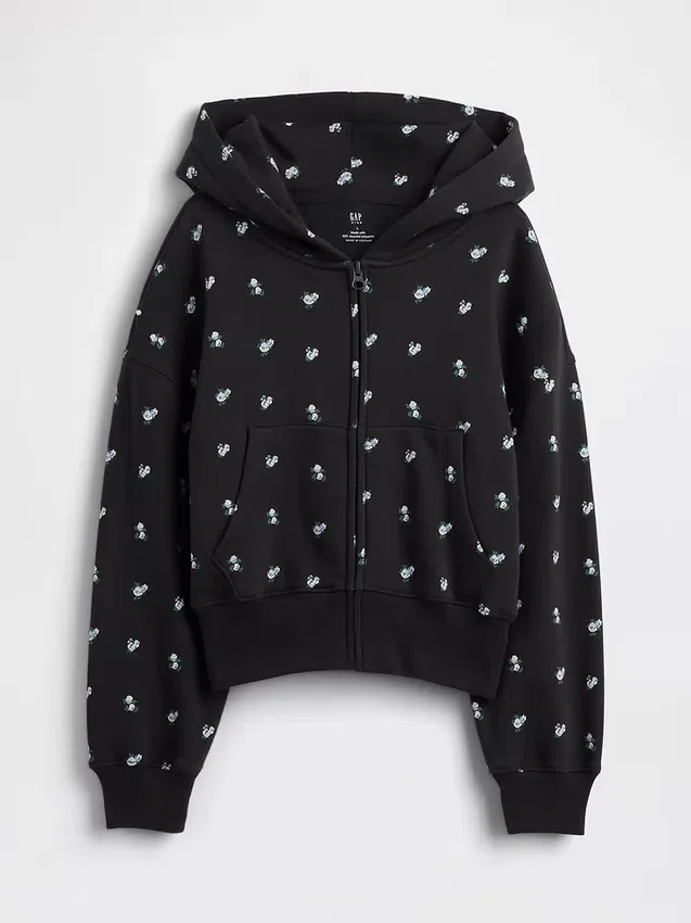 Sudadera con capucha y cremallera oversize con logo Vintagesoft para niños