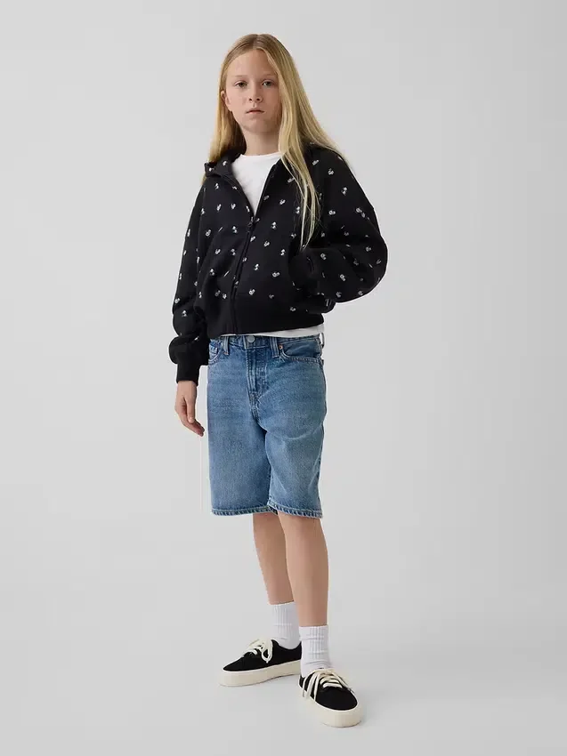 Sudadera con capucha y cremallera oversize con logo Vintagesoft para niños