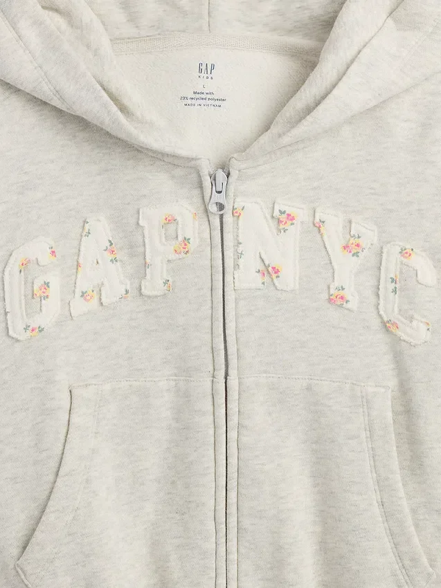 Sudadera con capucha y cremallera oversize con logo Vintagesoft para niños