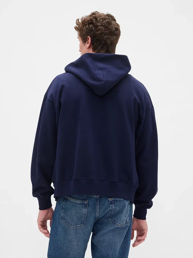 Sudadera con capucha y cremallera oversize de peso pesado para adultos