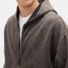 Sudadera con capucha y cremallera oversize de peso pesado para adultos