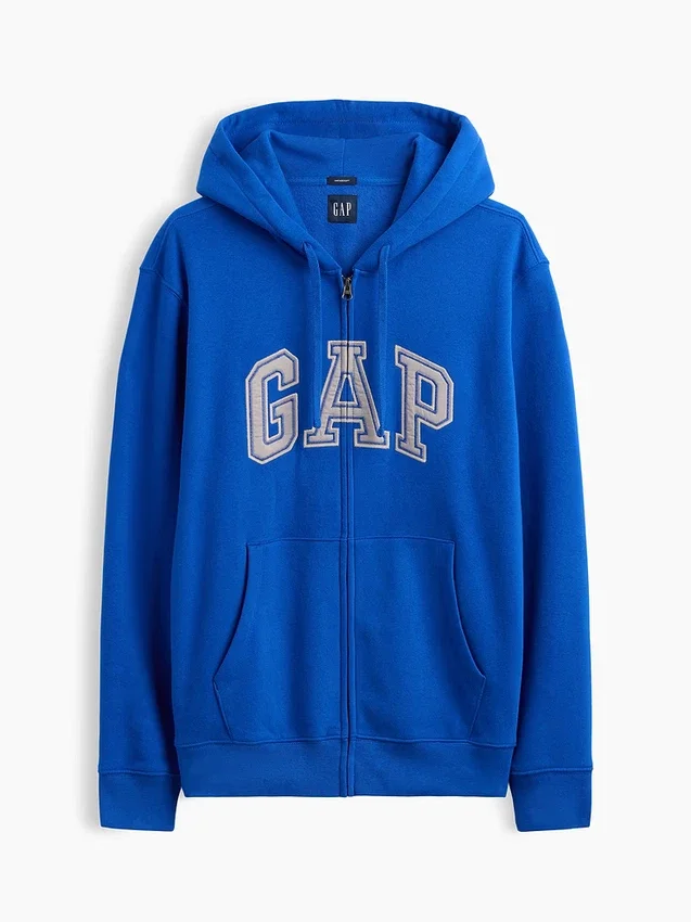 Sudadera con capucha y cremallera para adultos Vintagesoft Arch Logo