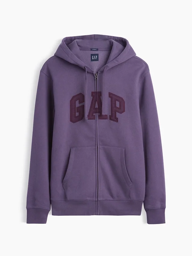 Sudadera con capucha y cremallera para adultos Vintagesoft Arch Logo