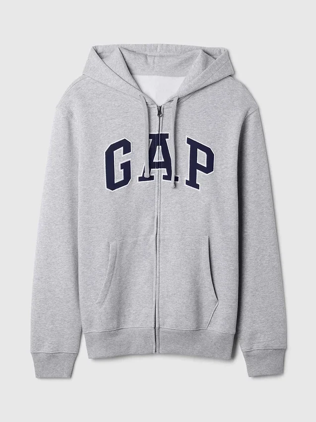 Sudadera con capucha y cremallera para adultos Vintagesoft Arch Logo