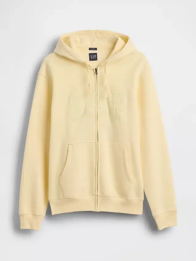 Sudadera con capucha y cremallera para adultos Vintagesoft Arch Logo