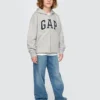 Sudadera con capucha y cremallera para niños con logotipo Vintagesoft