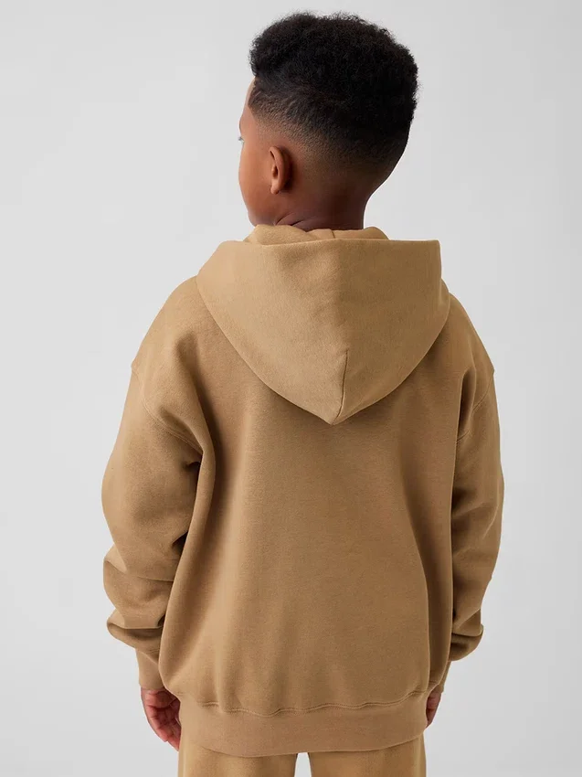 Sudadera con capucha y cremallera para niños con logotipo Vintagesoft
