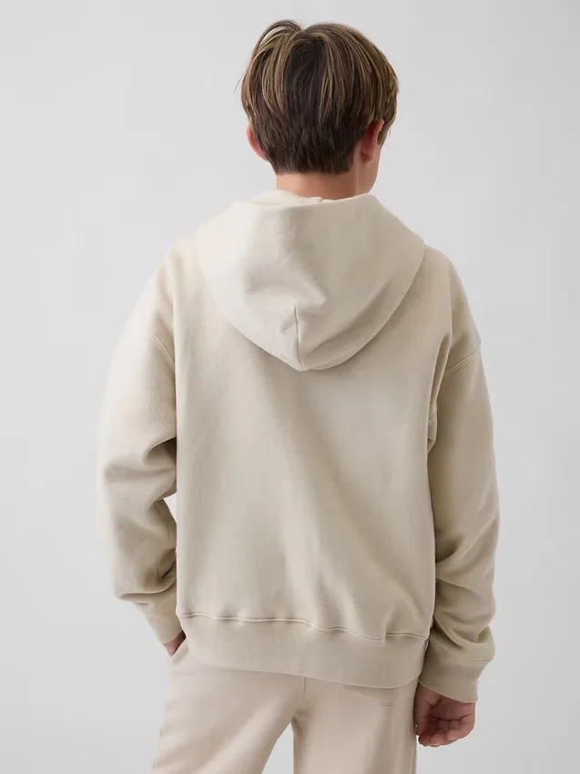 Sudadera con capucha y cremallera para niños con logotipo Vintagesoft