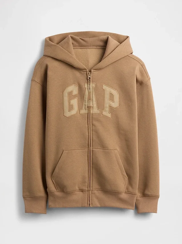 Sudadera con capucha y cremallera para niños con logotipo Vintagesoft