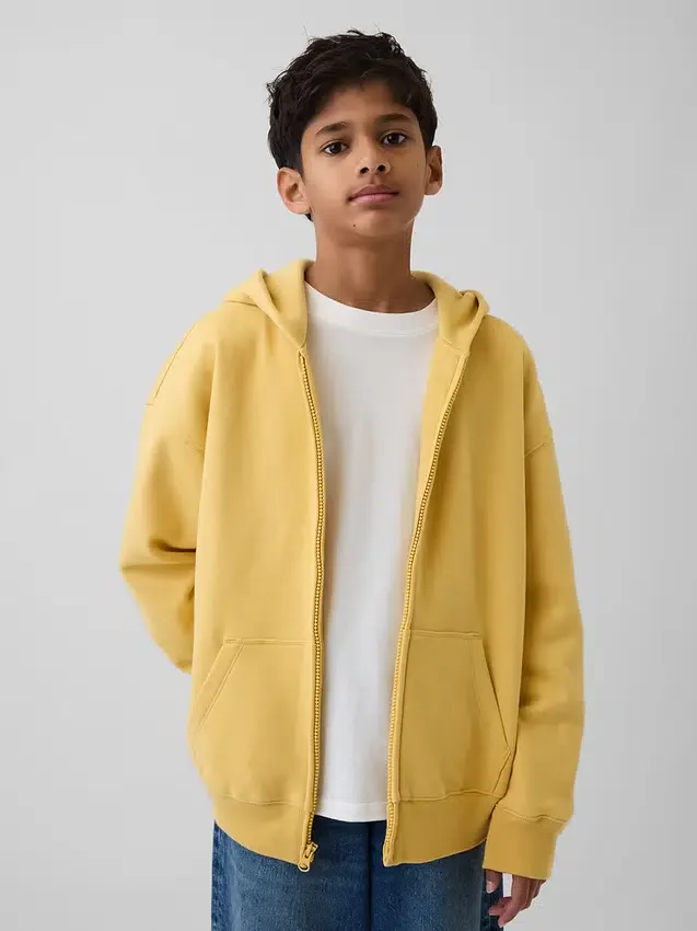 Sudadera con capucha y cremallera Vintagesoft para niños