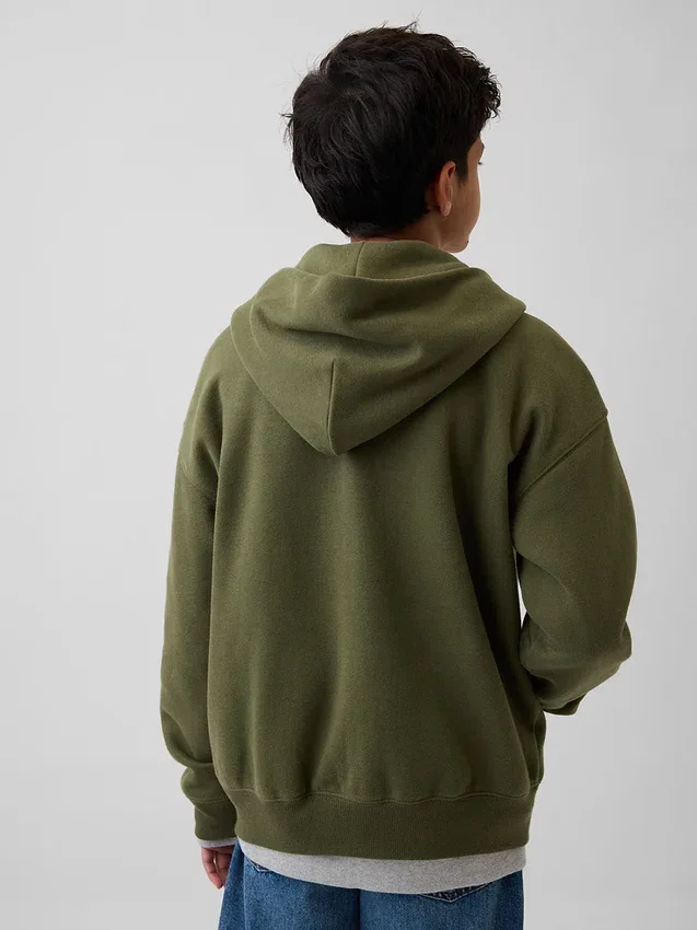 Sudadera con capucha y cremallera Vintagesoft para niños