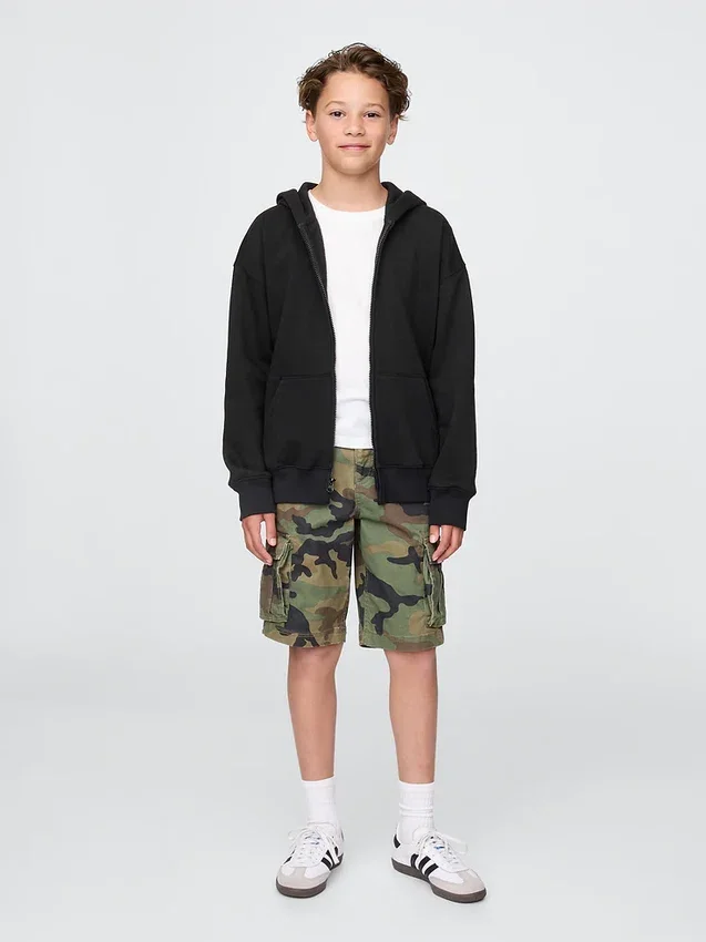 Sudadera con capucha y cremallera Vintagesoft para niños