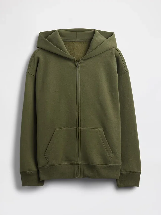 Sudadera con capucha y cremallera Vintagesoft para niños