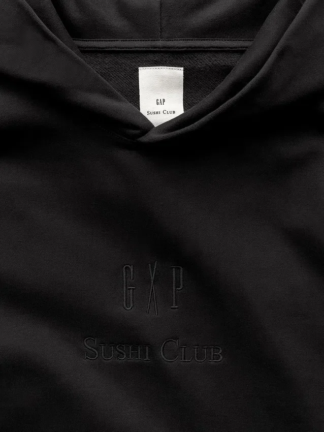 Sudadera con capucha y logo GAP × Sushi Club de tejido grueso