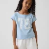Sudadera infantil de felpa Vintagesoft con estampado y mangas raglán