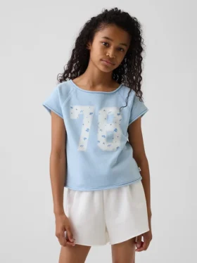 Sudadera infantil de felpa Vintagesoft con estampado y mangas raglán