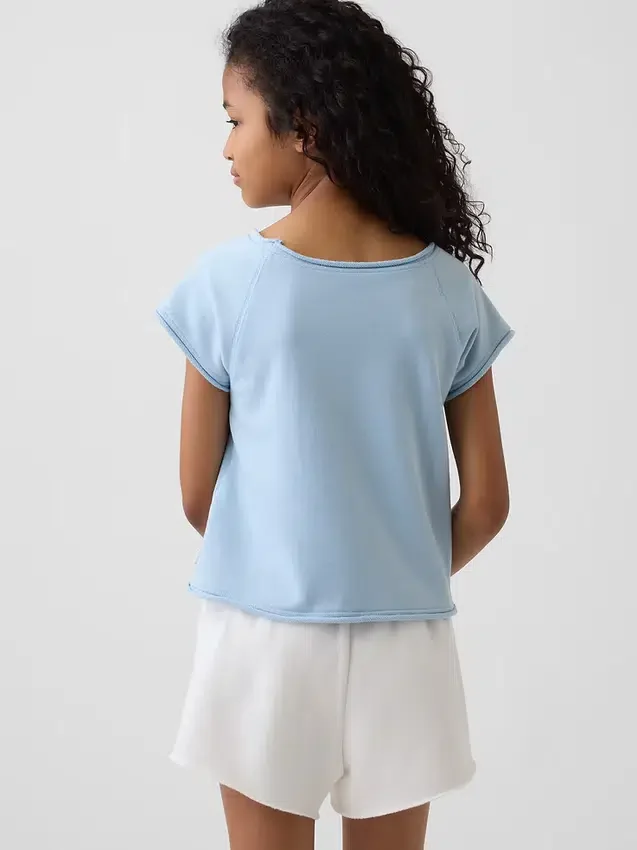 Sudadera infantil de felpa Vintagesoft con estampado y mangas raglán