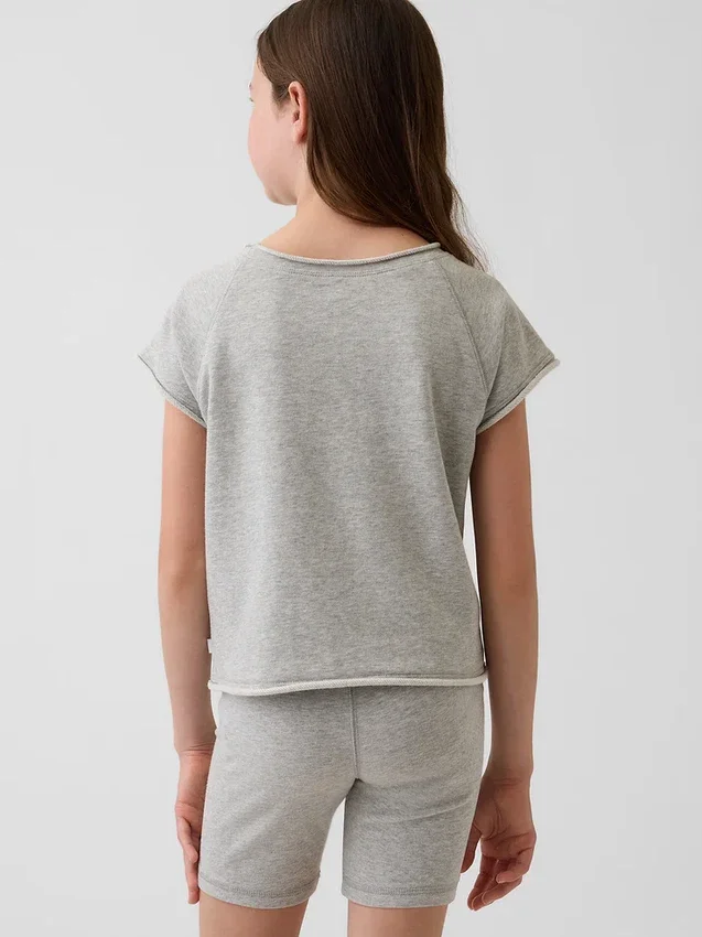 Sudadera infantil de felpa Vintagesoft con estampado y mangas raglán