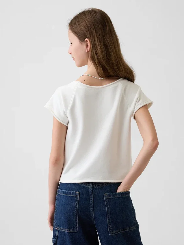 Sudadera infantil de felpa Vintagesoft con estampado y mangas raglán