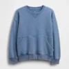 Sudadera infantil Vintagesoft de corte holgado con cuello redondo y bolsillo