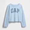 Sudadera infantil Vintagesoft de felpa con cuello ancho y logotipo