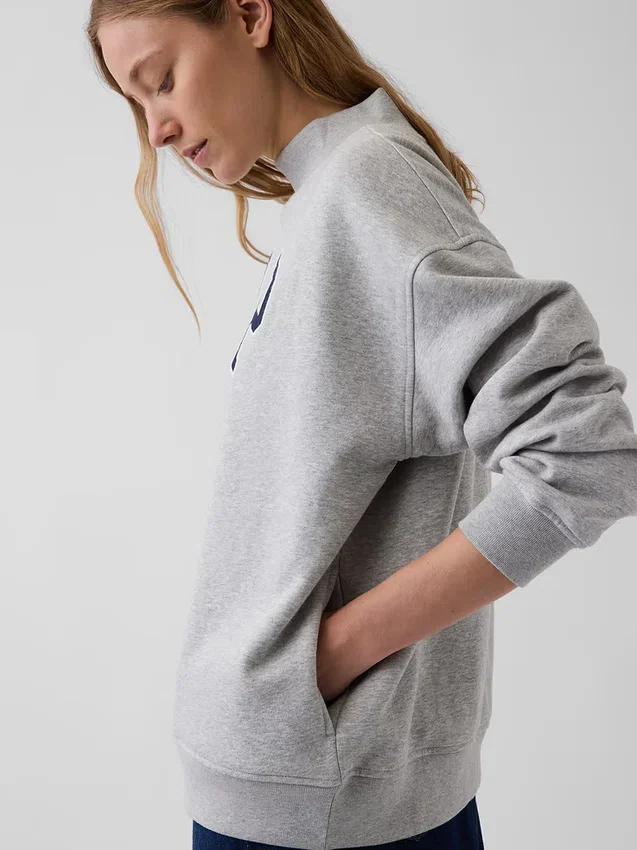Sudadera oversize de cuello alto con logo Vintagesoft