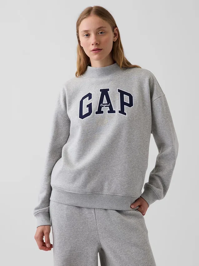 Sudadera oversize de cuello alto con logo Vintagesoft