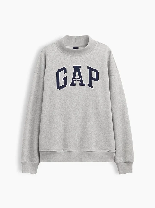 Sudadera oversize de cuello alto con logo Vintagesoft