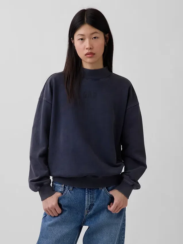 Sudadera oversize de felpa francesa gruesa con cuello alto