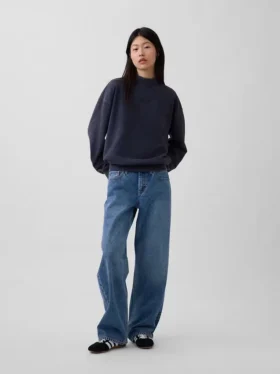 Sudadera oversize de felpa francesa gruesa con cuello alto