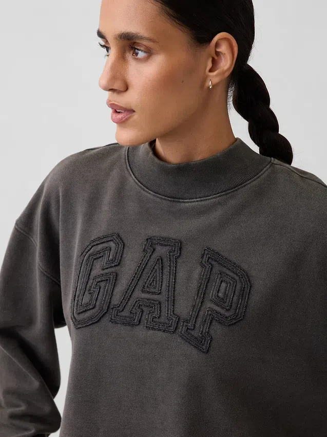 Sudadera oversize de felpa francesa gruesa con cuello alto