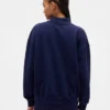 Sudadera oversize de felpa francesa gruesa con cuello alto y logotipo
