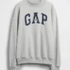Sudadera oversize de felpa francesa gruesa con cuello alto y logotipo