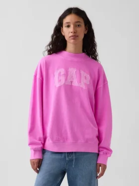 Sudadera oversize de felpa Vintagesoft con cuello alto y logotipo