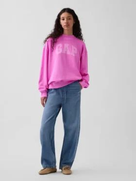 Sudadera oversize de felpa Vintagesoft con cuello alto y logotipo