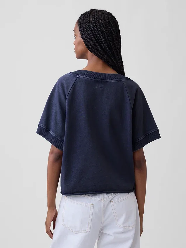 Sudadera oversize de felpa Vintagesoft con cuello en V