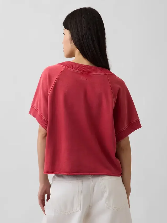 Sudadera oversize de felpa Vintagesoft con cuello en V