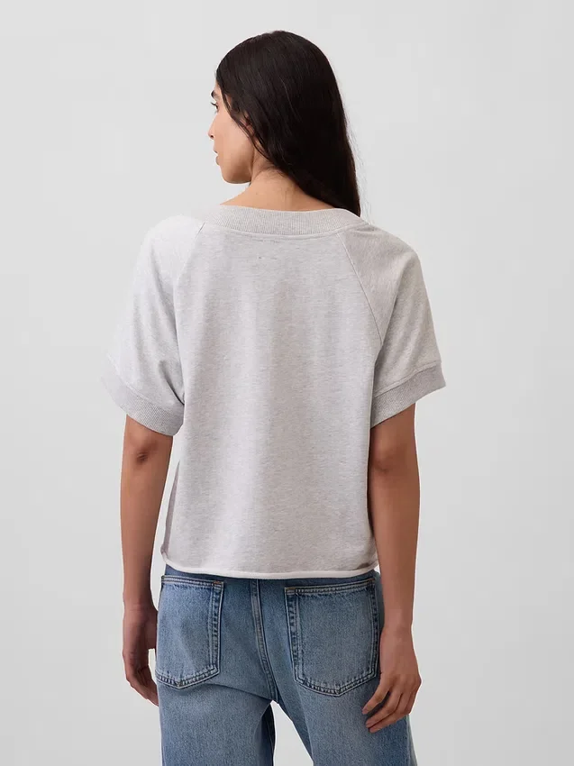 Sudadera oversize de felpa Vintagesoft con cuello en V