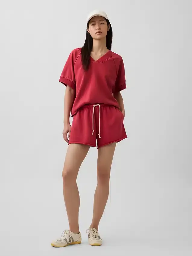 Sudadera oversize de felpa Vintagesoft con cuello en V