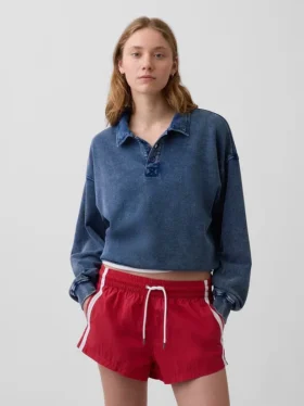 Sudadera tipo polo oversize de felpa Vintagesoft