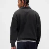 Sudadera tipo polo oversize de tejido grueso para adultos