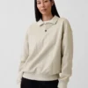 Sudadera tipo polo oversize de tejido grueso para adultos